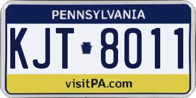 PA license plate KJT8011