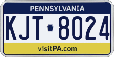 PA license plate KJT8024