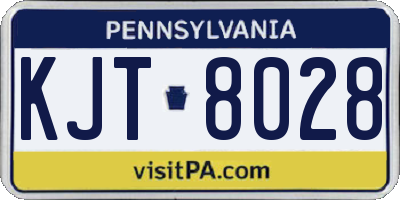 PA license plate KJT8028