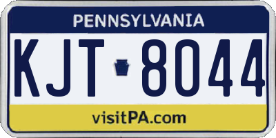 PA license plate KJT8044
