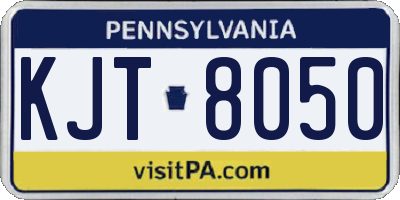 PA license plate KJT8050