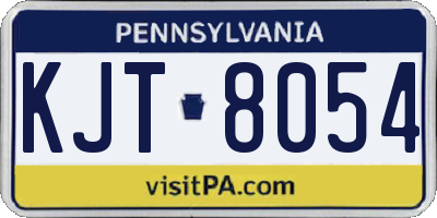 PA license plate KJT8054
