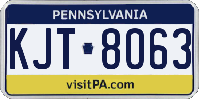 PA license plate KJT8063