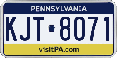 PA license plate KJT8071
