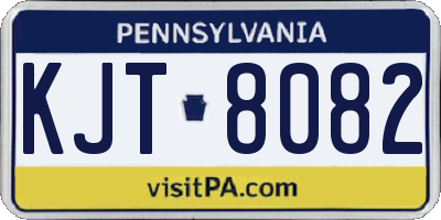 PA license plate KJT8082