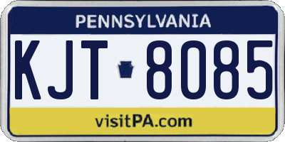 PA license plate KJT8085