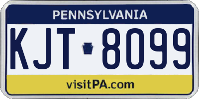 PA license plate KJT8099