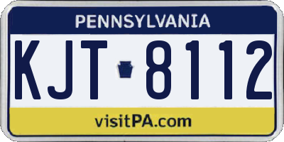 PA license plate KJT8112