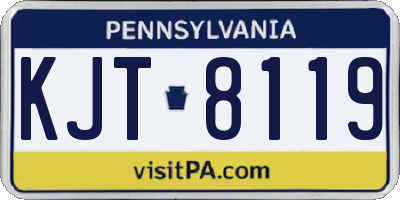PA license plate KJT8119