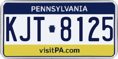PA license plate KJT8125
