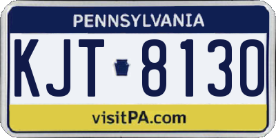 PA license plate KJT8130