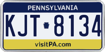 PA license plate KJT8134