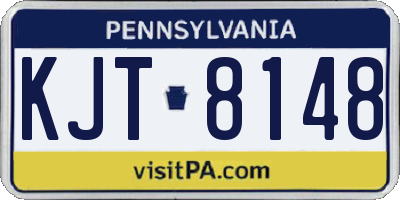 PA license plate KJT8148