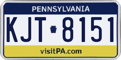 PA license plate KJT8151