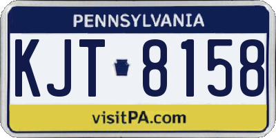 PA license plate KJT8158