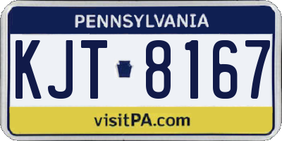 PA license plate KJT8167