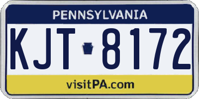 PA license plate KJT8172