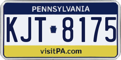 PA license plate KJT8175