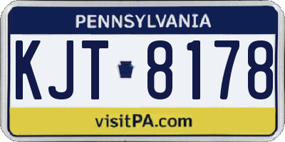 PA license plate KJT8178