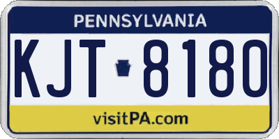 PA license plate KJT8180