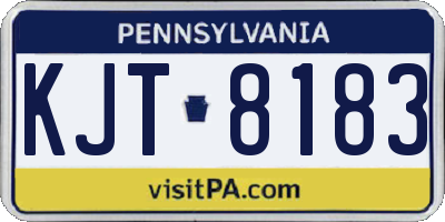 PA license plate KJT8183