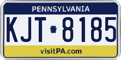 PA license plate KJT8185