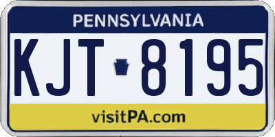 PA license plate KJT8195