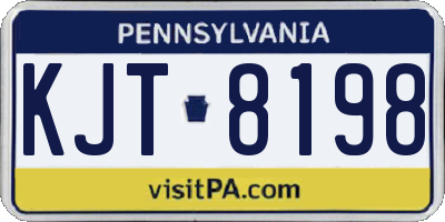 PA license plate KJT8198