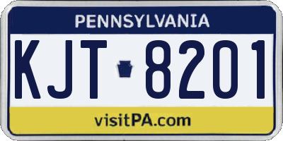 PA license plate KJT8201