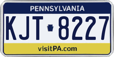 PA license plate KJT8227