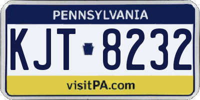 PA license plate KJT8232