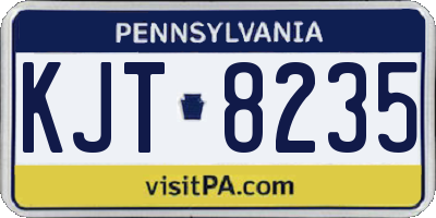 PA license plate KJT8235