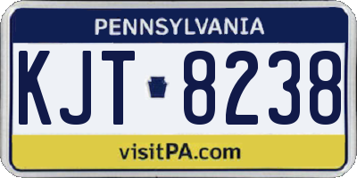 PA license plate KJT8238