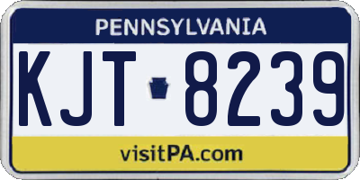 PA license plate KJT8239