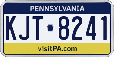 PA license plate KJT8241