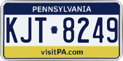 PA license plate KJT8249