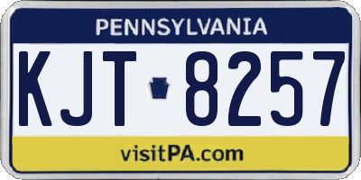 PA license plate KJT8257