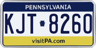 PA license plate KJT8260
