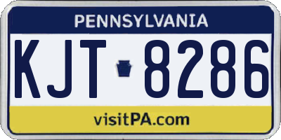 PA license plate KJT8286