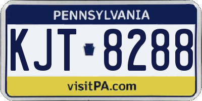 PA license plate KJT8288