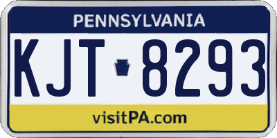 PA license plate KJT8293