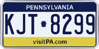 PA license plate KJT8299