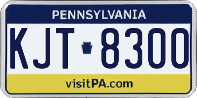 PA license plate KJT8300
