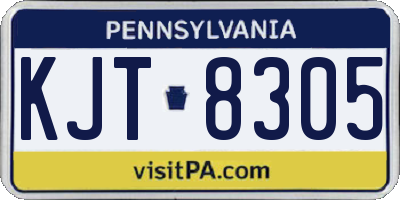PA license plate KJT8305
