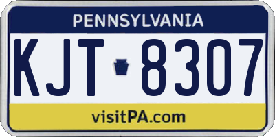 PA license plate KJT8307