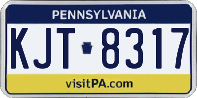 PA license plate KJT8317
