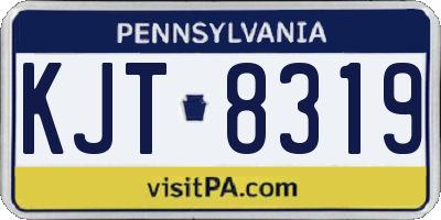 PA license plate KJT8319