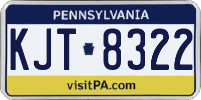 PA license plate KJT8322