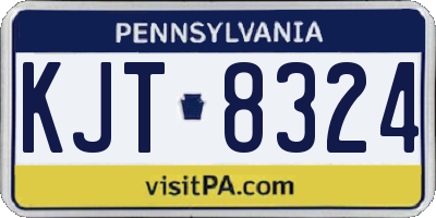 PA license plate KJT8324