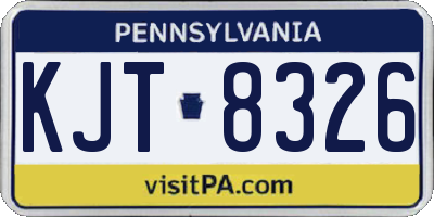 PA license plate KJT8326